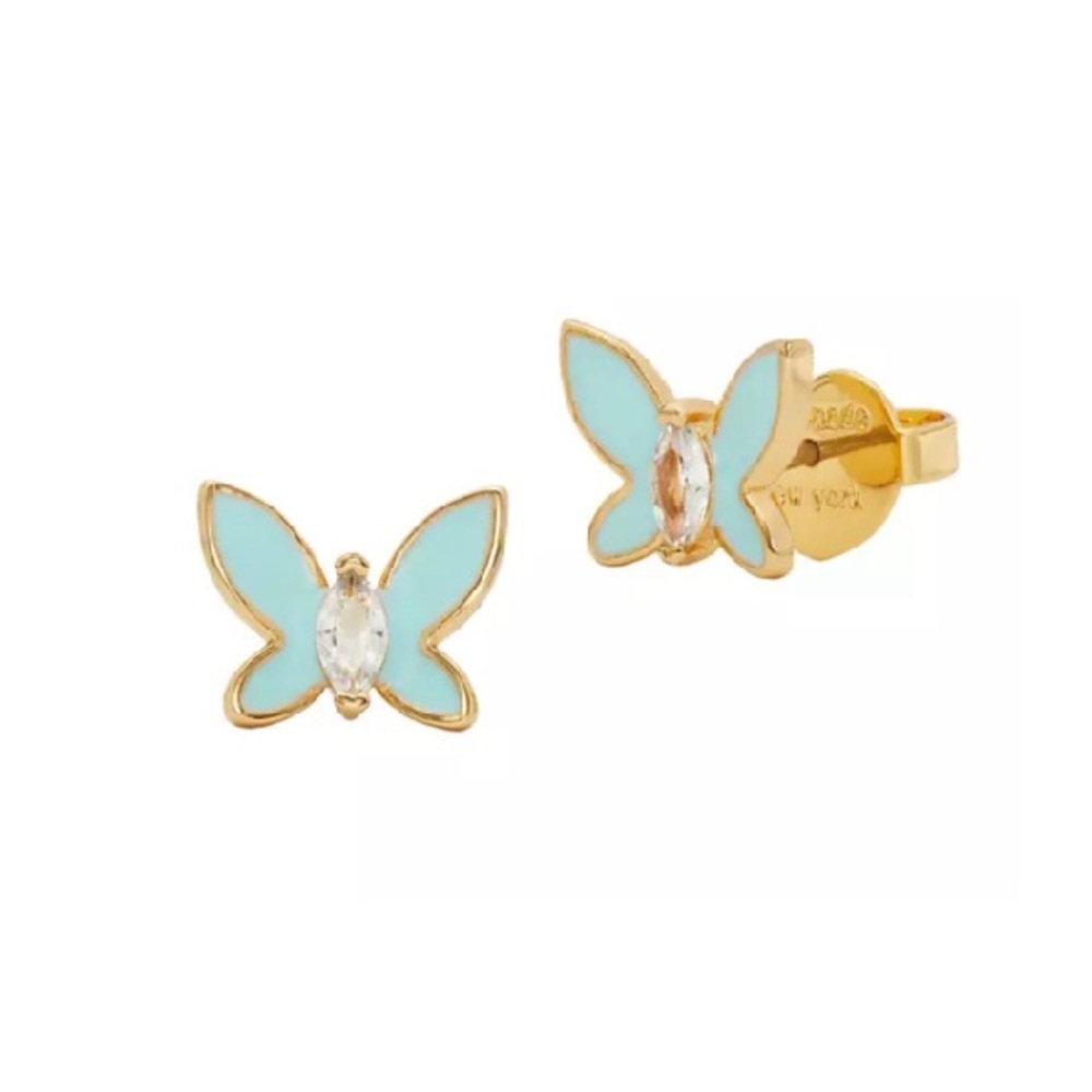 $58 Kate Spade Social Butterfly Mini Studs blue